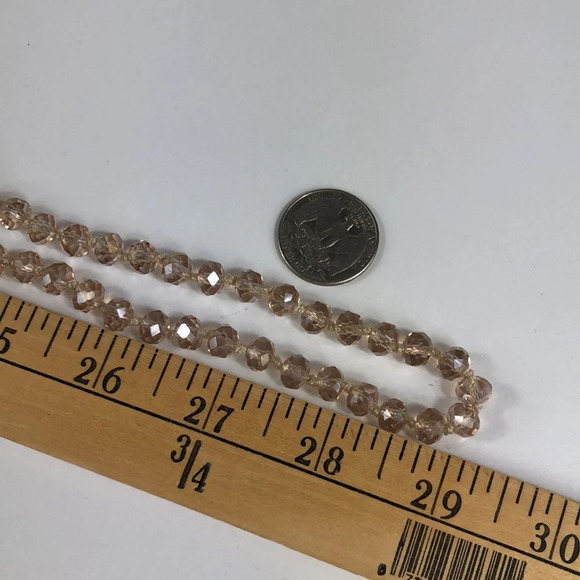 2/$30 Glass Faceted Necklace Aurora Borealis Smoky Sparkle Longline - Picture 10 of 17